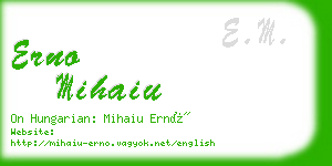 erno mihaiu business card